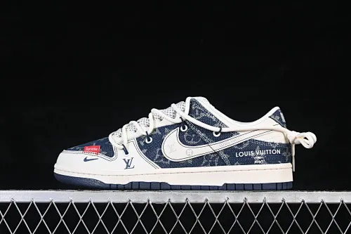 All Categories Nk SB Dunk Series Nk SB Dunk Low High-end Customized Low-top Shoes Nike SB Dunk Low Denim Presbyopia Straps High-end Customized Low-top Casual Shoes YX5066-397
